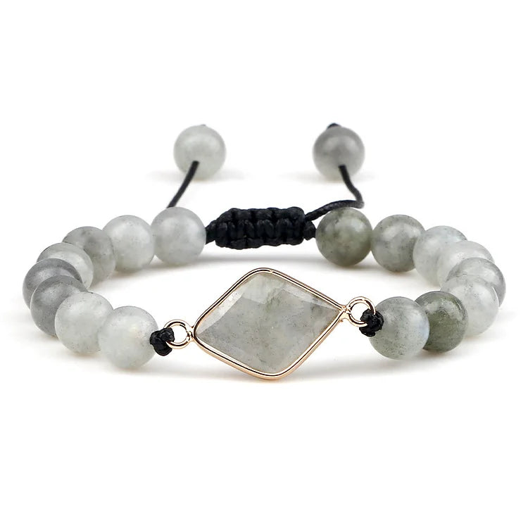 Labradorite Stone Beaded Opalite Bracelet