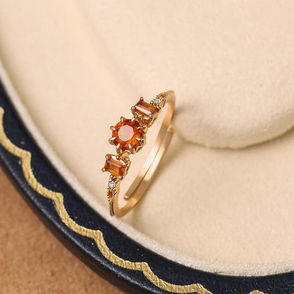 Vintage Garnet Open Ring