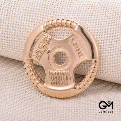 Hollow Steering Wheel Round Gold Pendant Necklace