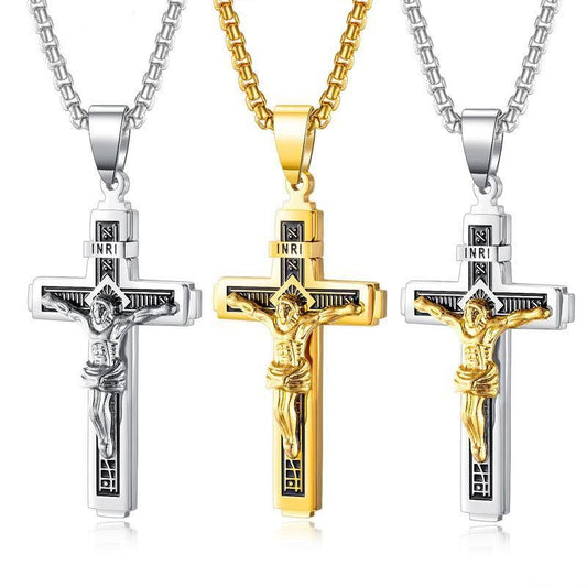 Catholic Jesus Christ Cross Crucifix Necklace