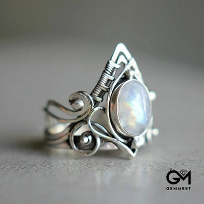 Simple Vintage Moonstone Ring