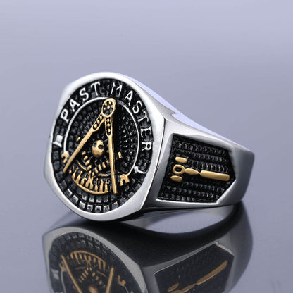 Retro Masonic English Ring with Personality