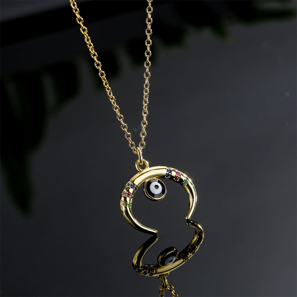 Golden Color Evil Eye Pendant Necklace