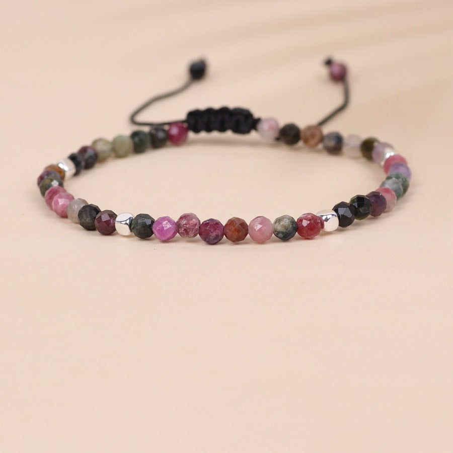 Tourmaline Woven String Crystal Bracelet