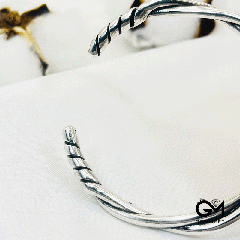 Woven Silver Vintage Adjustable Bracelet