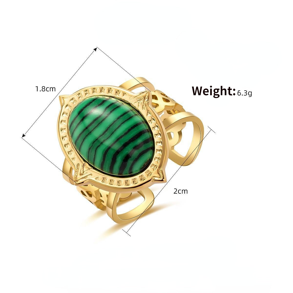 Bohemia Big Oval Cut Stone Hollow Ring