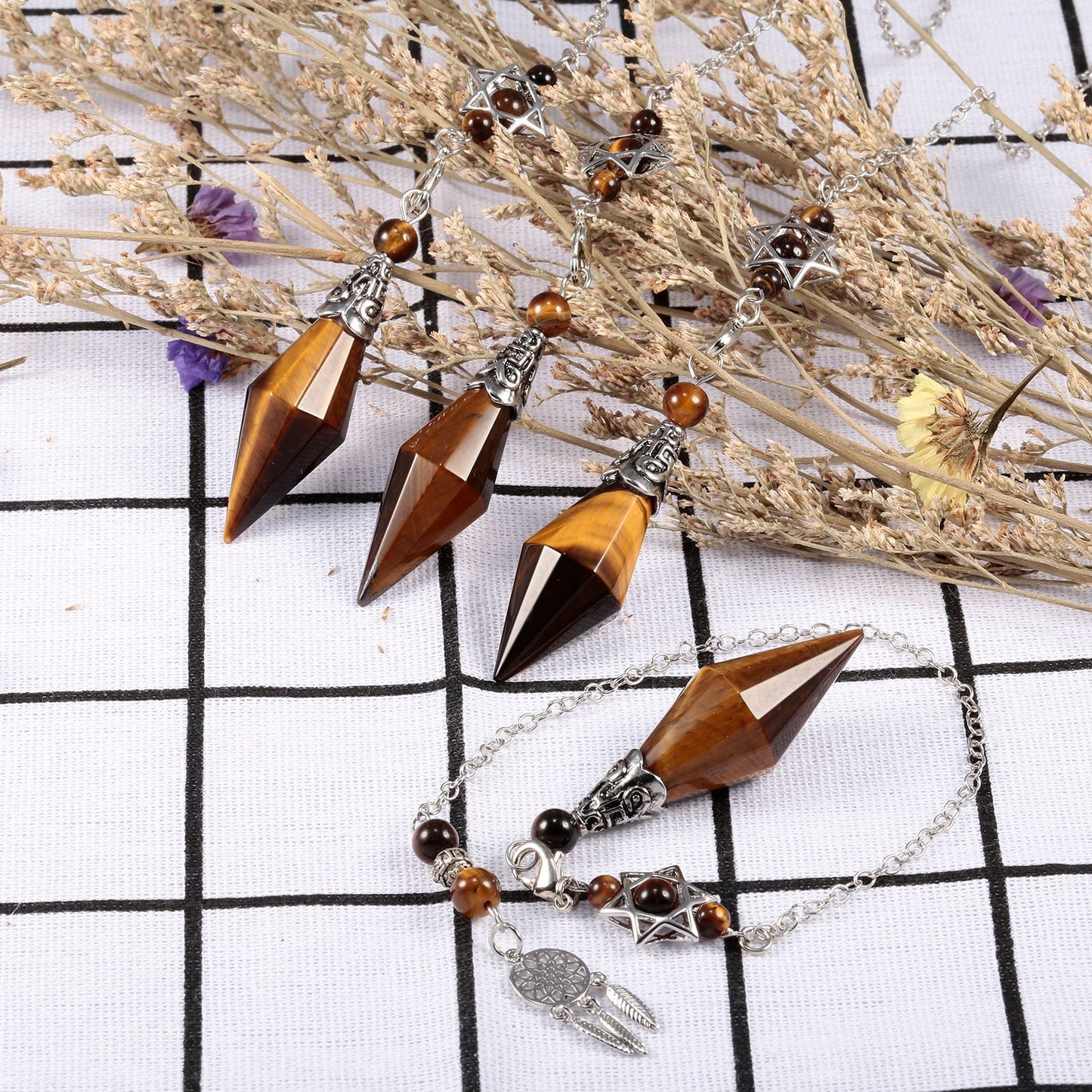 Color Stones Magic Cone Protection Necklace