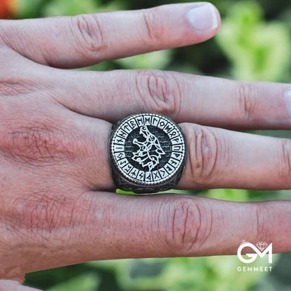 Vintage Viking Hungry Wolf Fenrir Ring