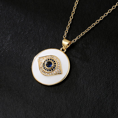 Evil Eye Disc Pendant Necklace