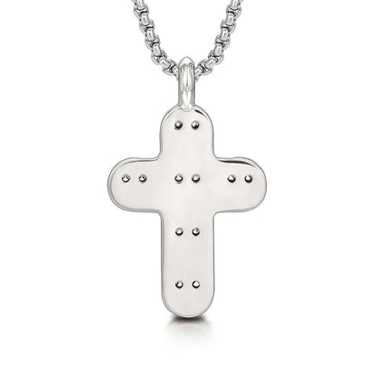 Fashion Men's Smiley Sterling Silver Cross Necklace