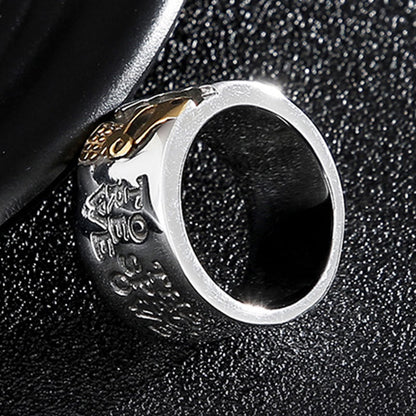 Vintage Men's Skull Palm Print Ring