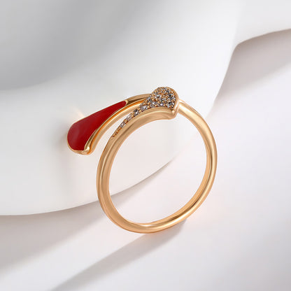 Light Luxury Fan-shaped Retro Temperament Zircon Ring