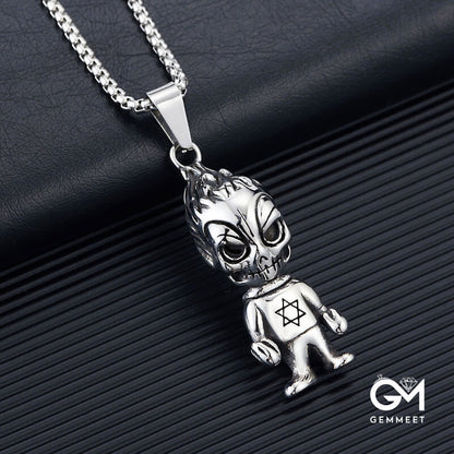 Stainless Hexagram Demon Imp Doll Necklace