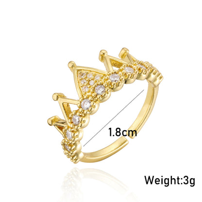 Hollow Crown Full Stones Ring