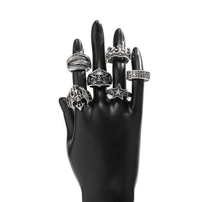 Halloween 6 Pcs Vampires Symbol Rings Set