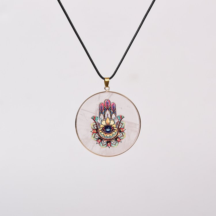 Crystal Hamsa Chakra Tree Of Life Necklace