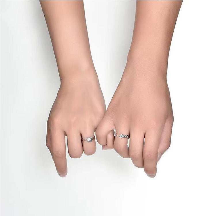 Cat Fishbone Couple Ring