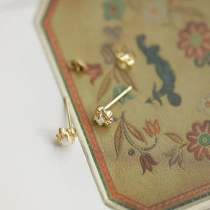 Delicate Vintage Opal Rhombic Earrings