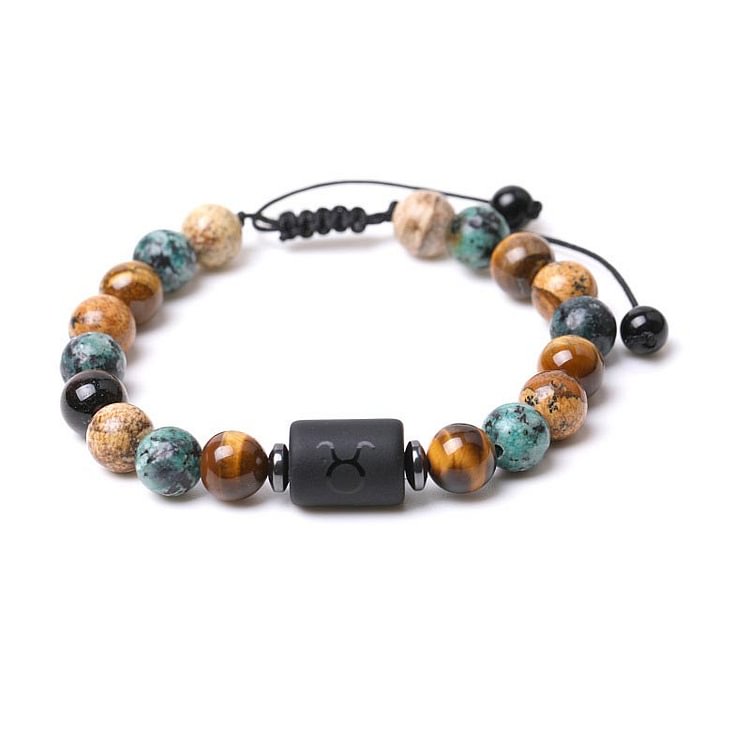 Tiger Eye Picture Jasper Zodiac Bracele