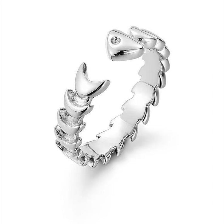 Cat Fishbone Couple Ring