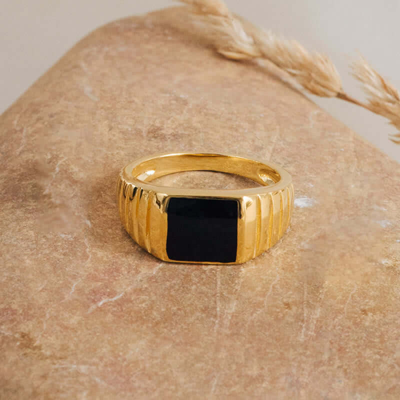 "Black Label" Black Signet Ring