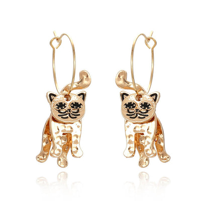 Halloween Exaggerated Creative Paint Cat Earrings Retro Animal Earrings Female Personality Earrings