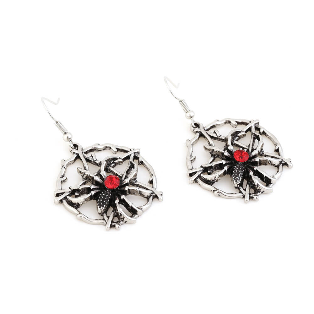 Halloween Animal Earrings Vintage Alloy Zirconia Spider Earrings