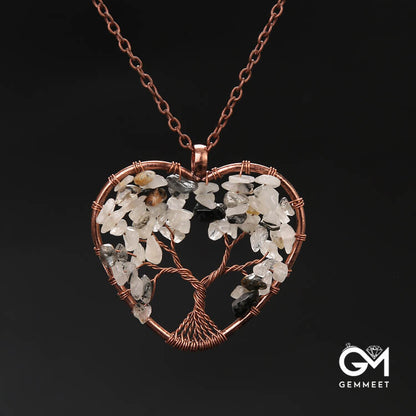 Crystal Tree of Life Copper Necklace