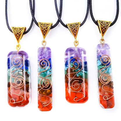 Orgone Chakra Natural Stone Pendant Necklace