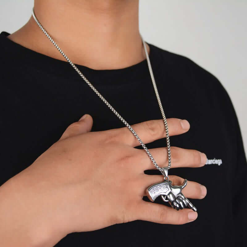 Men's Stainless Steel Pistol Necklace