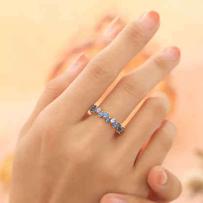 Rainbow Blue Sapphire Ring