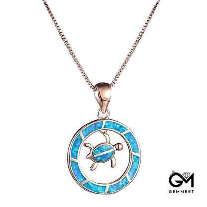 Opal Sea Turtle Necklace