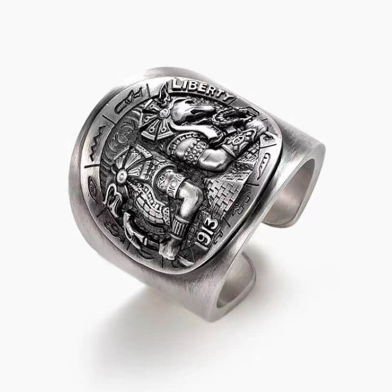 Men's Retro Horus Totem Adjustable Ring