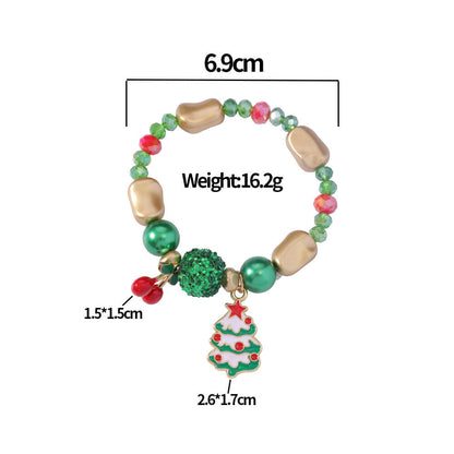 Christmas Bracelet Santa Snowman Colorful Candy Bead Bracelet