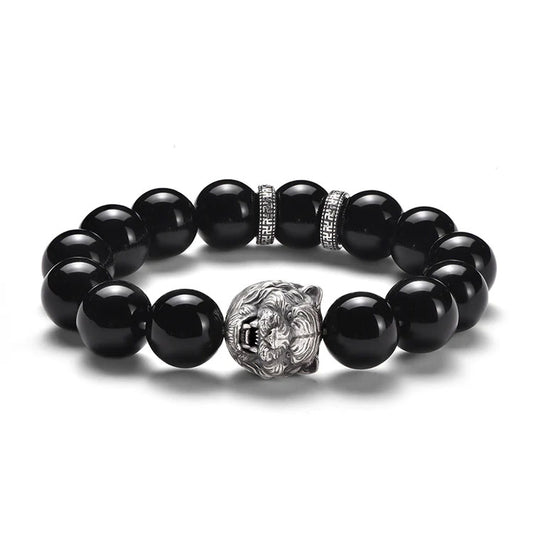 Sterling Silver Obsidian Tiger Bracelets