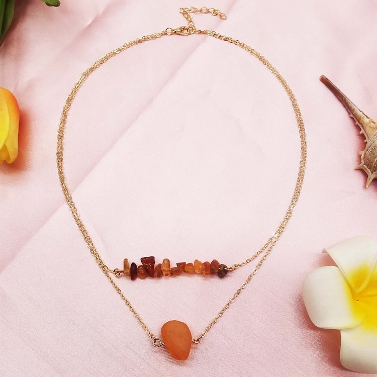 Healing Crystal Double Layer Necklace