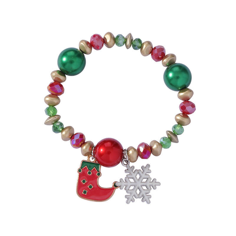 Christmas Bracelet Santa Snowman Colorful Candy Bead Bracelet