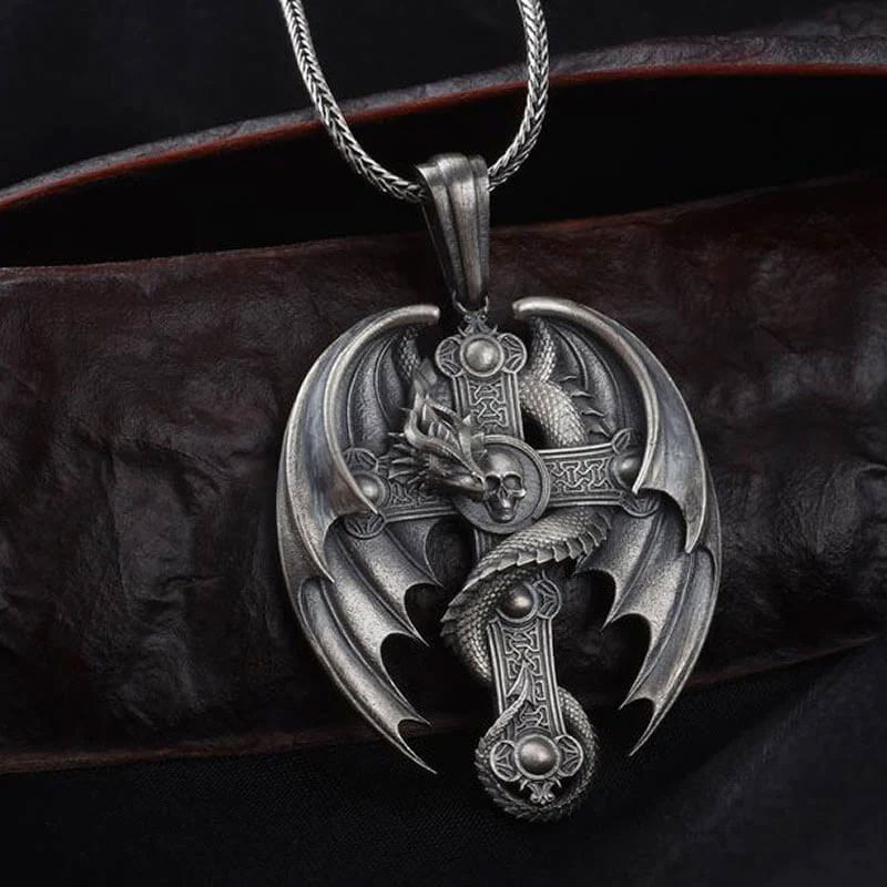 "Faith Energy" - Cross Dragon Skull Retro Necklace