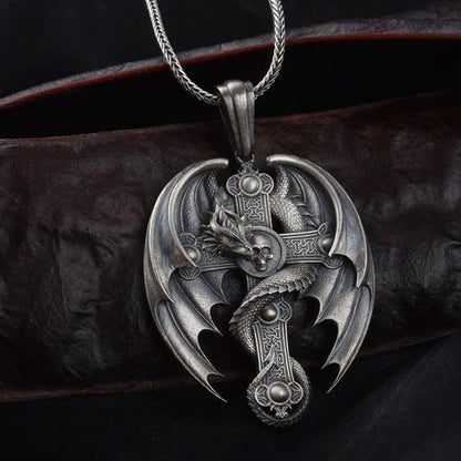 "Faith Energy" - Cross Dragon Skull Retro Necklace