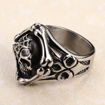 Spiderweb Skull Titanium Steel Ring