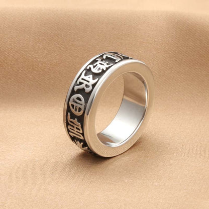 Sanskrit Cross Rock Hip Hop Retro Trendy Men's Ring