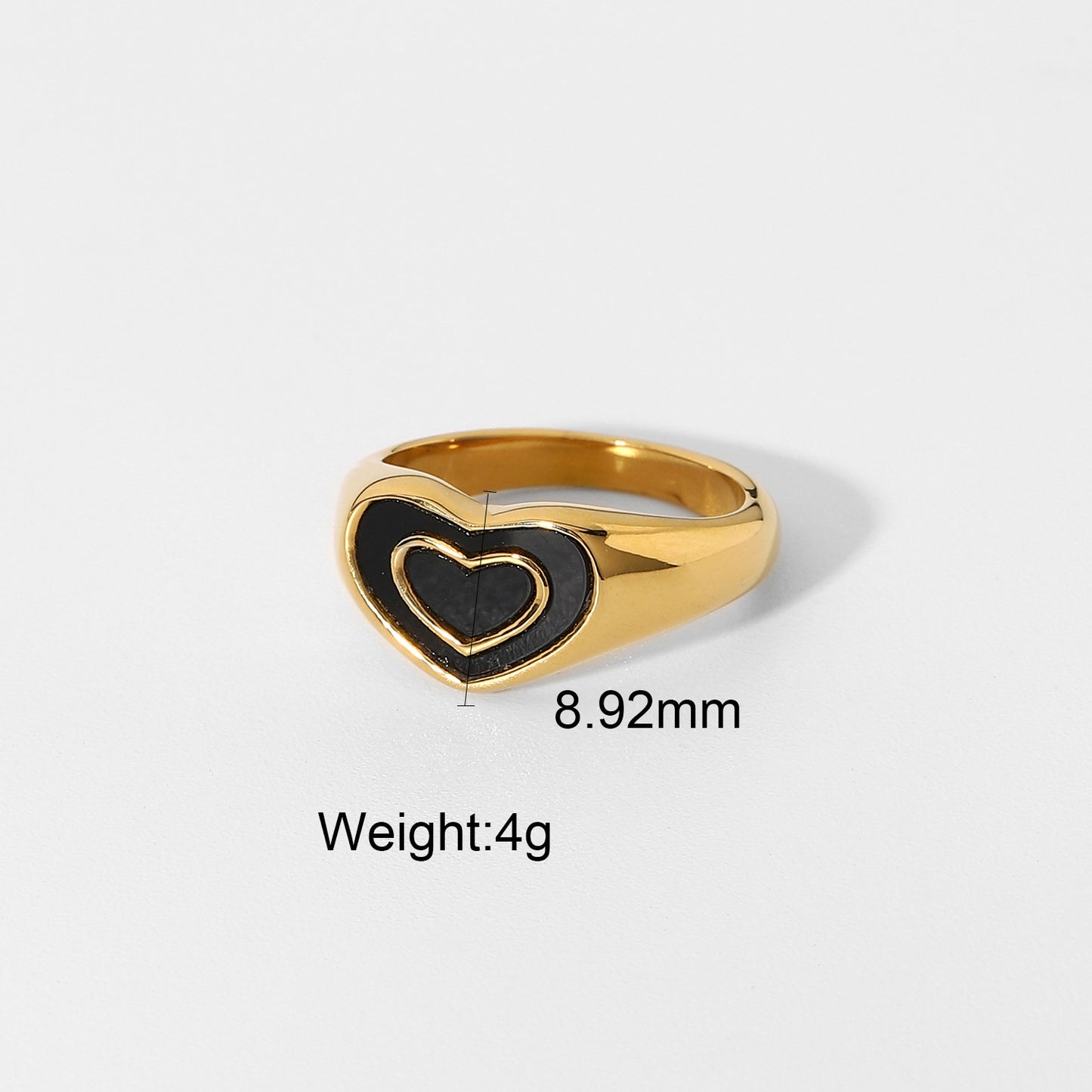 Cute Oblate Heart Shape Signet Ring