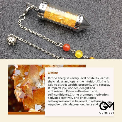 Chakra Colored Crystal Meditation Pendulum