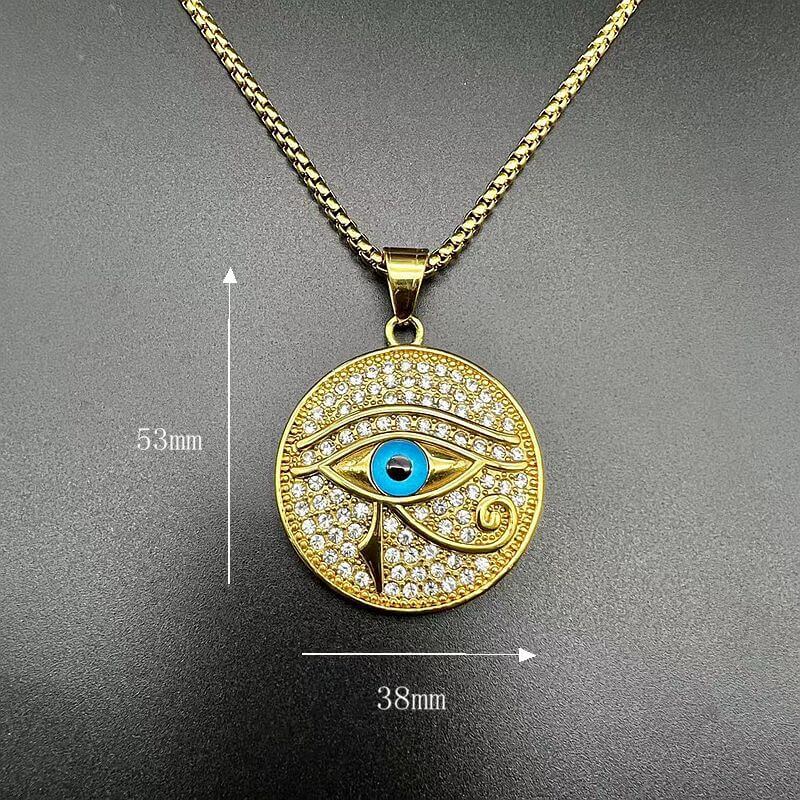 HIPHOP Gold-plated Zircon Eye of Horus Pendant