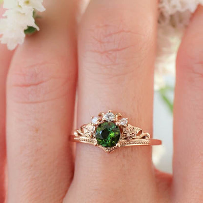 Alexandrite Emerald Natural Crystal Ring