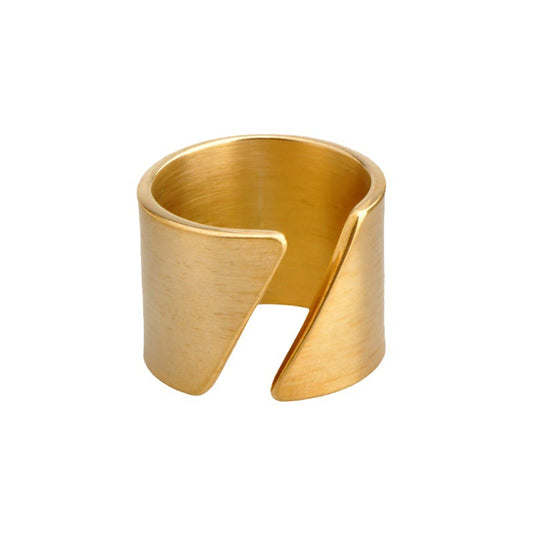 Hip Hop Simple Titanium Steel Bevel Open Ring