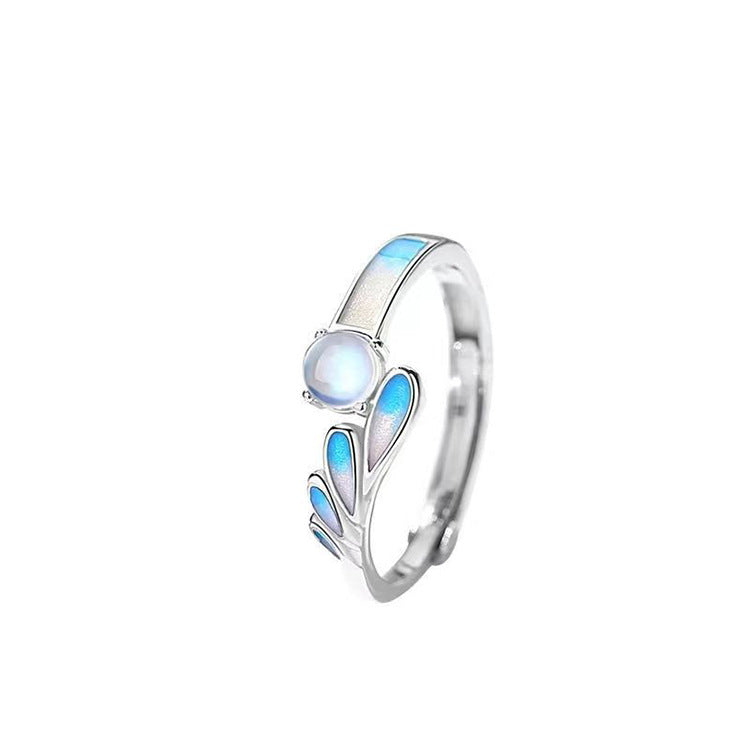 Niche Fashion Moonstone Couple Rings