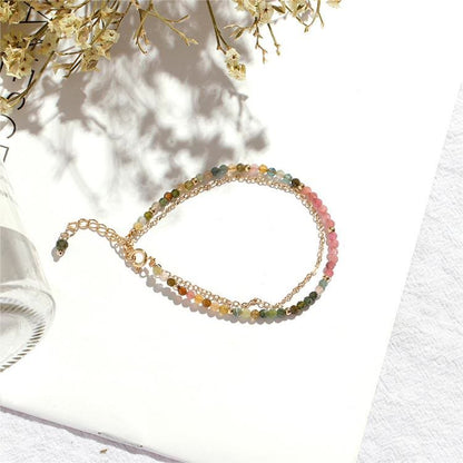 Tourmaline Gold Plated Copper Double Thin Bracelet