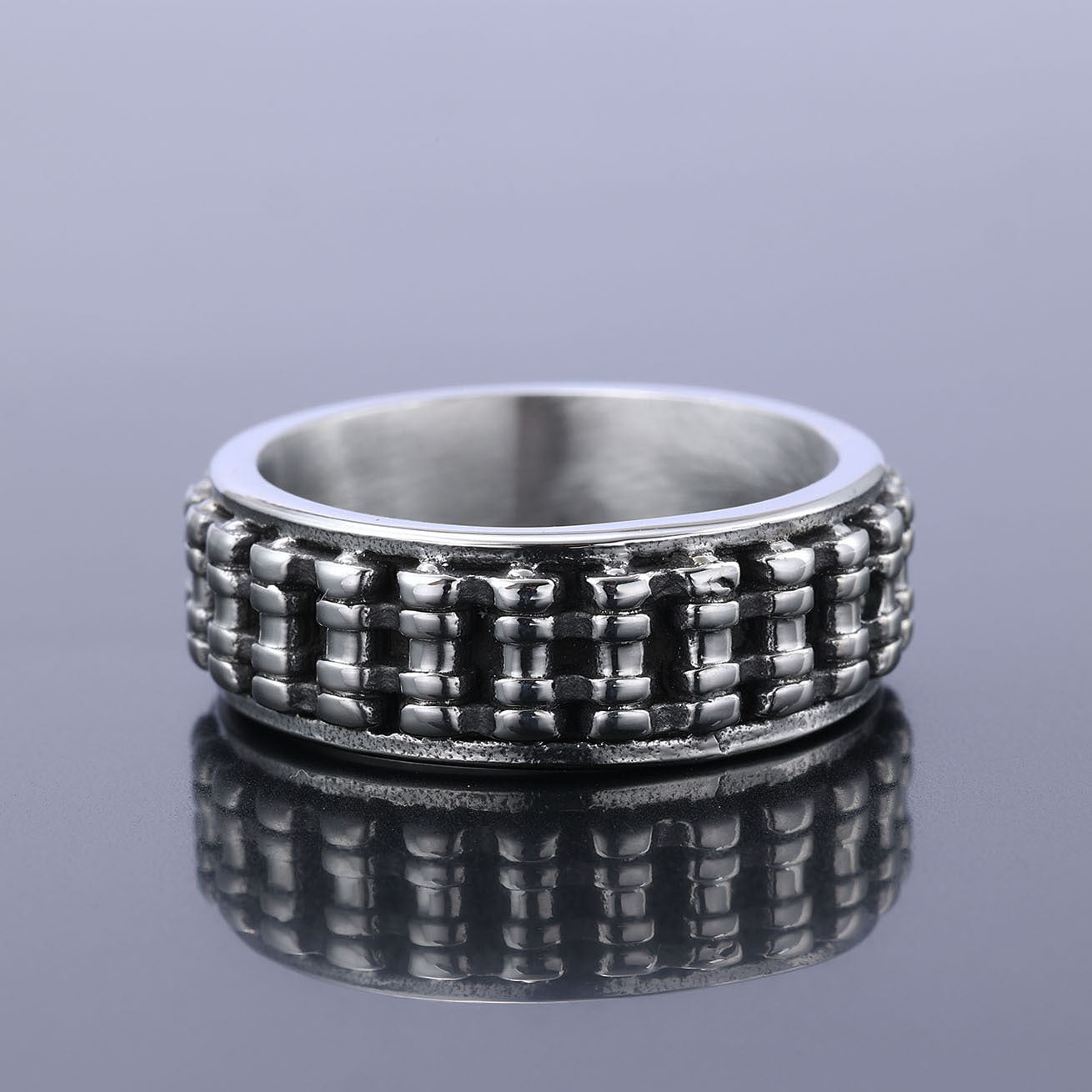 Locomotive Chain Stainless Steel Ring