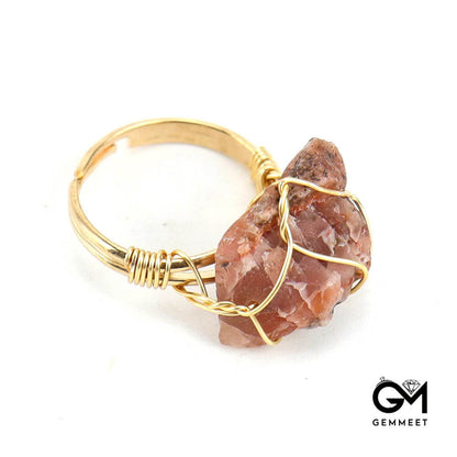 Simple Wrap Crystal Copper Ring